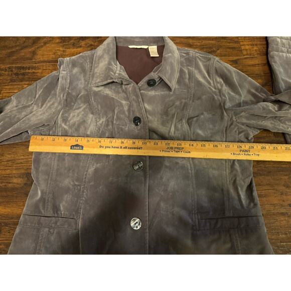 Vintage J. Jill Crushed Velvet Blazer: MP Pants Sz:8P Gray Outfit Women’s - Picture 7 of 7